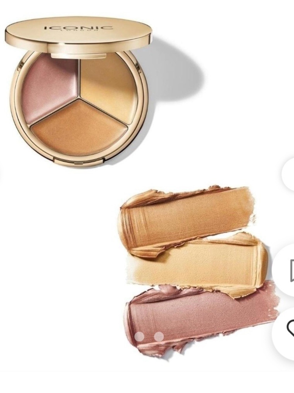 ICONIC London Cream Highlight Trio — Champagne, Warm Gold & Rose